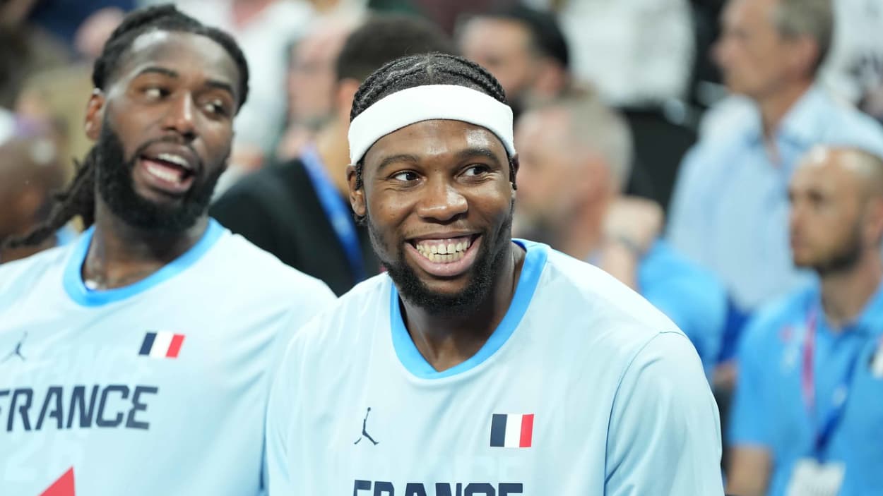 Guerschon Yabusele (France) alongside Mathias Lessort Guerschon Yabusele (France) alongside Mathias Lessort